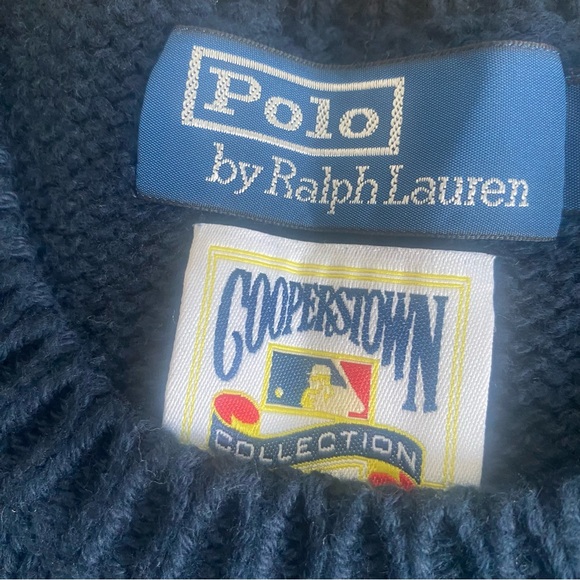 Polo Ralph Lauren Crewneck Sweater Cotton Yankees Embroidered Patch Baseball - Picture 8 of 9